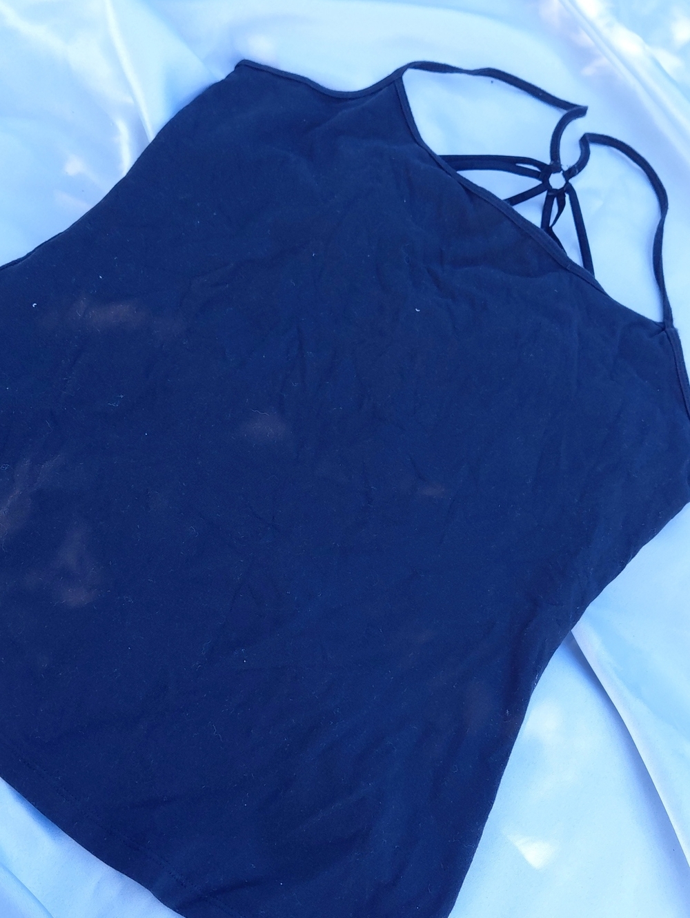 Maurices Black Strappy Ring-Back Camisole